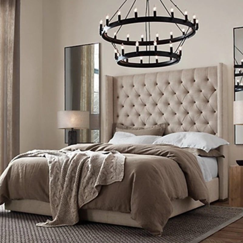 Европейский и американский каркас для кровати из натуральной кожи современные