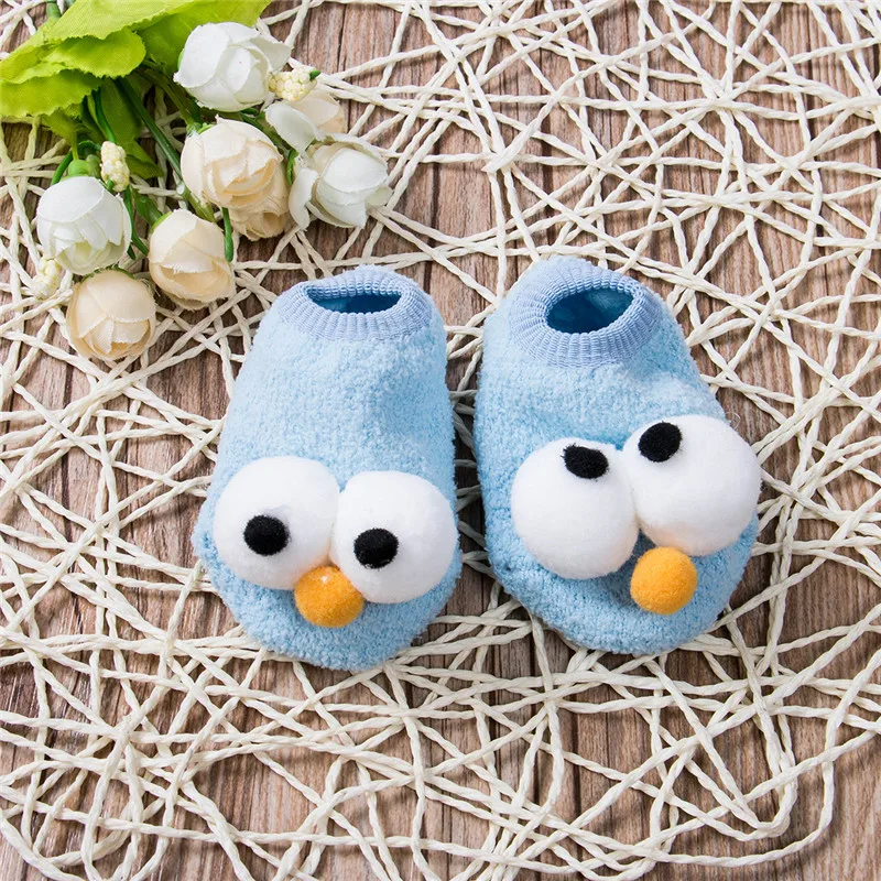 Новинка милые детские носки с глазами нескользящие для новорожденных девочек и