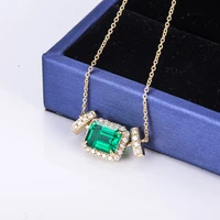 lab grown emerald necklace jewelry yellow gold msr 530