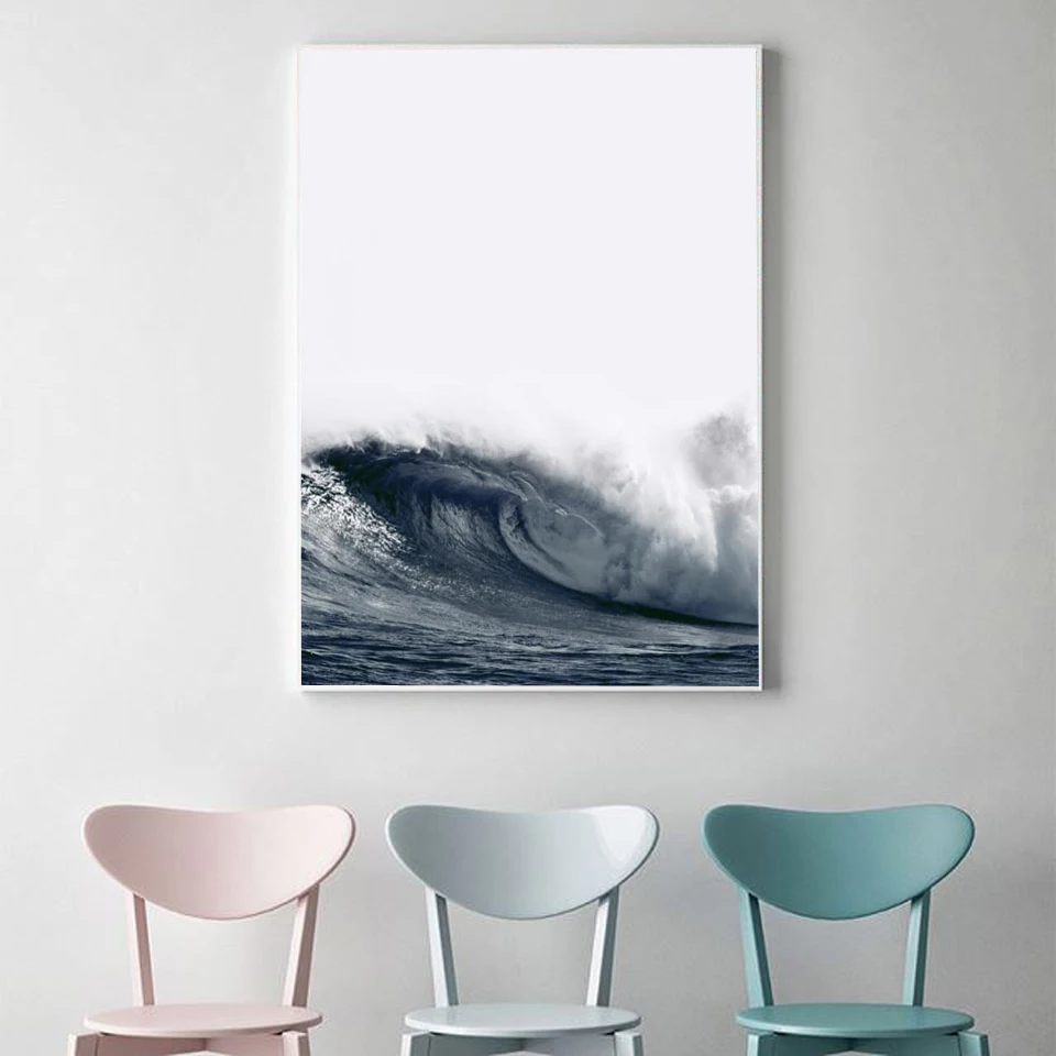Настенная картина в скандинавском стиле с изображением пляжа для серферов океан