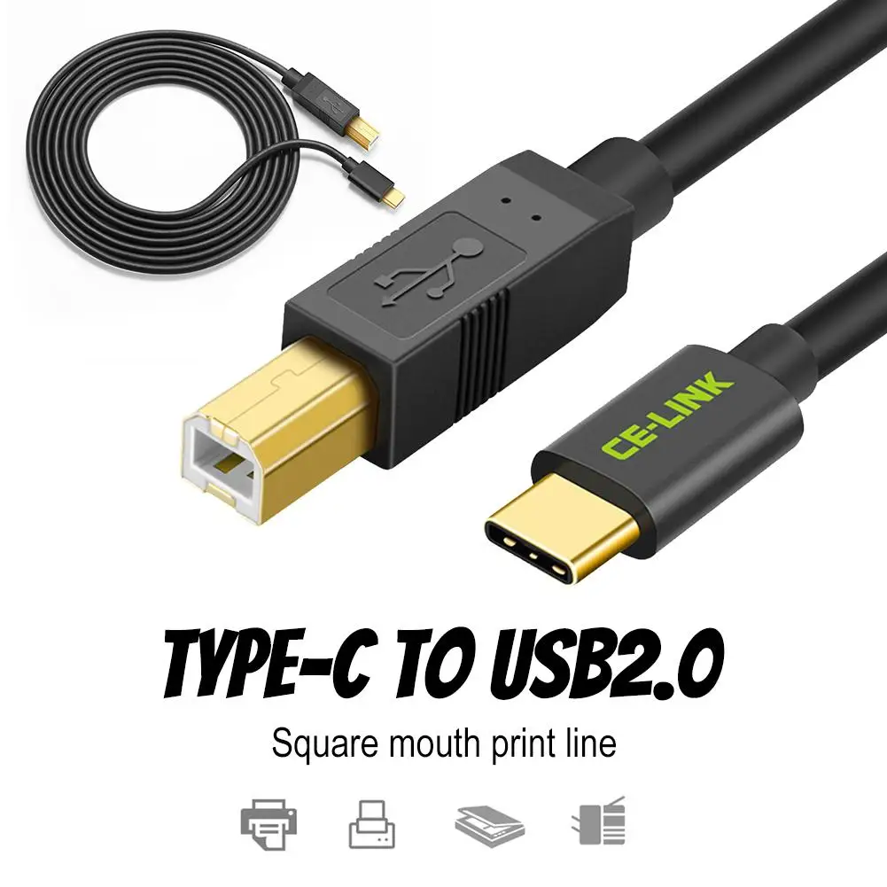 Type C мужской разъем для USB 2 0 B Тип Мужской кабель передачи данных адаптер принтер