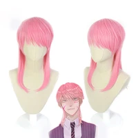 tokyo revengers sanzu haruchiyo cosplay wig pink wig haruchiyo akashi heat resistant fiber hair free wig cap women man hallowenn