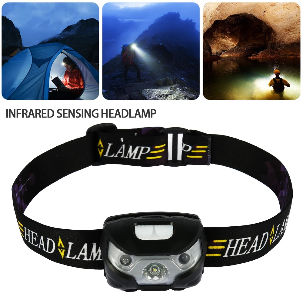 3500Lm Powerfull Headlamp Rechargeable LED Headlight Body Motion Sensor Head Flashlight 18650 Camping Torch Light Lamp With USB | Лампы и