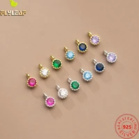 925 sterling silver colored zircon charms 18k gold diy bracelet necklace pendant accessories fashion jewelry wholesale
