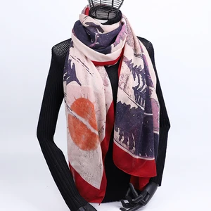 Модный зимний хлопковый шарф 2020, шарфы с принтом, женские теплые длинные шали и палантины, Однотонный женский Палантин из пашмины, фуляр, аксессуары
