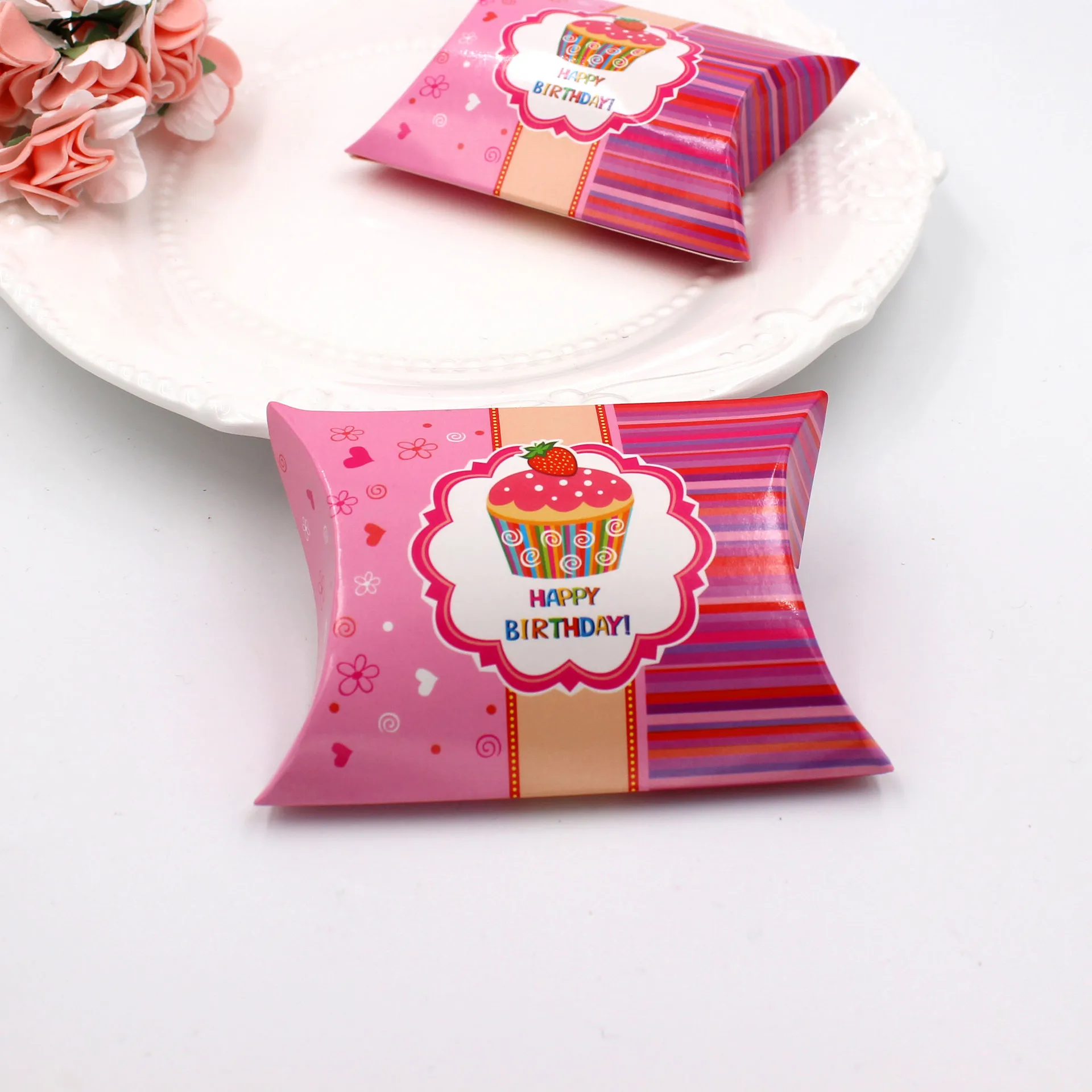 Коробки для подушек на день рождения клубничный Кекс с принтом коробки конфет