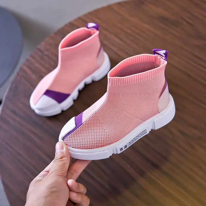 Children Casual Shoes Girls Sneaker for Running Boys Outdoor Anti-Slippery Fly Knit Kids Socks Shoe 2019 | Детская одежда и обувь