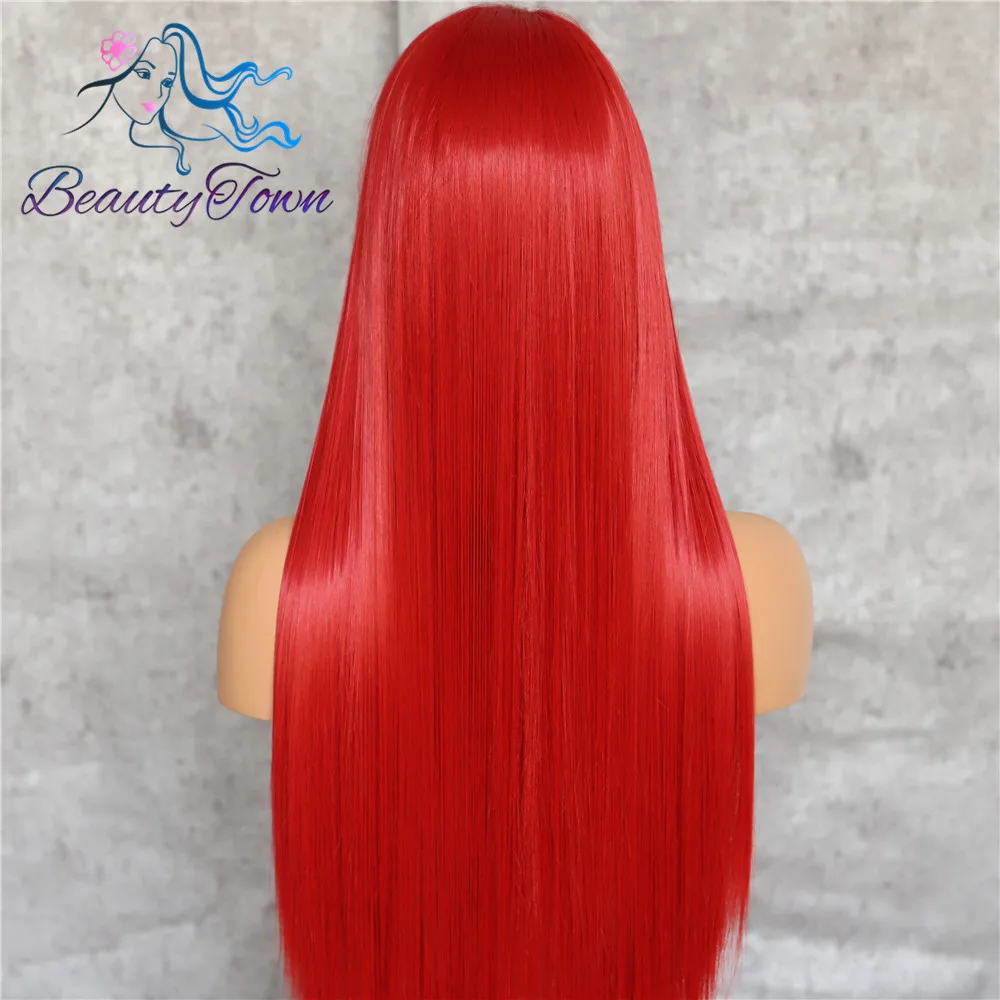 Большой кружевной парик beautycity Red 13x6 свободная часть термостойкие волосы с углом