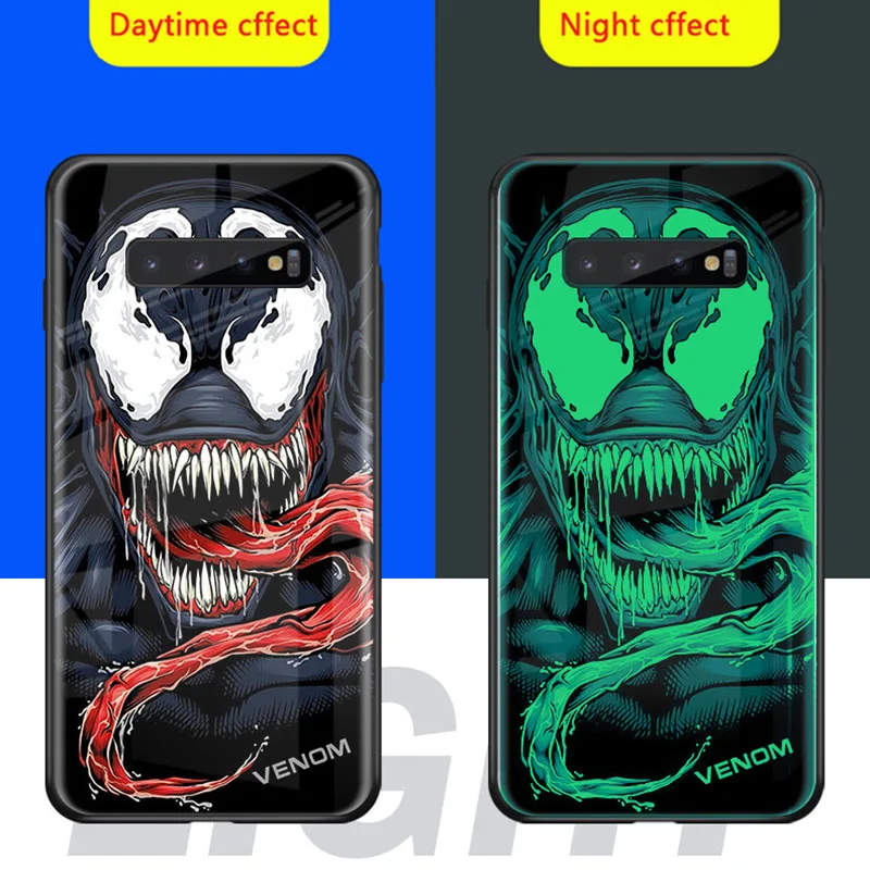 010 Чудо-яд чехол в виде светящегося стекла для samsung Galaxy S10 S9 S8 PLUS Мстители задняя крышка для Galaxy Note 10 Pro 9 8 чехол для телефона - Цвет: 010