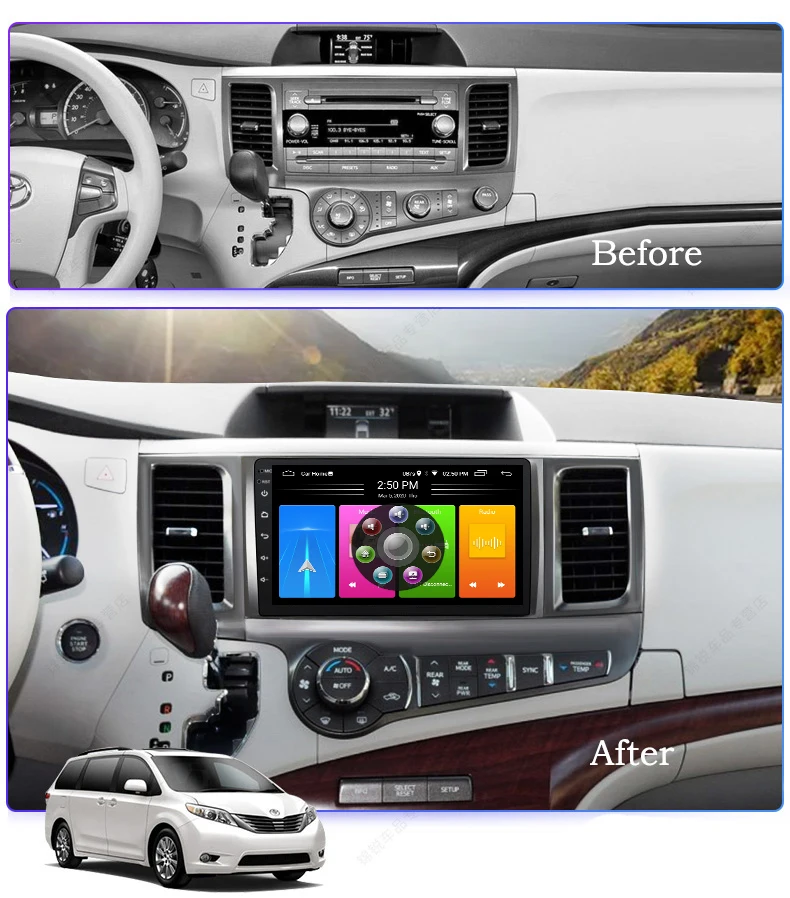 Автомагнитола для Toyota Sienna 2014 Android 10 0 радио GPS навигация USB мультимедиа магнитола