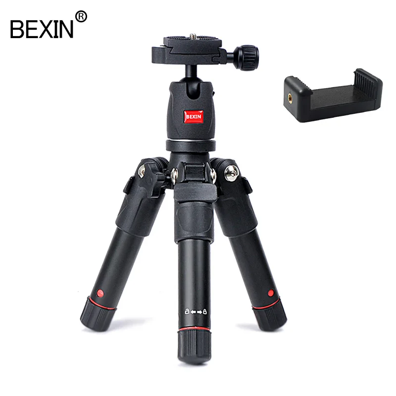 

BEXIN mini tripod portable aluminum Travel compact lightweight flexible camera stand mount for DSLR camera smart mobile phone