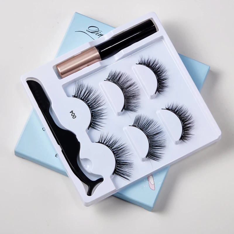 Набор Магнитных ресниц ручной работы 3 пары норковые волосы натуральное