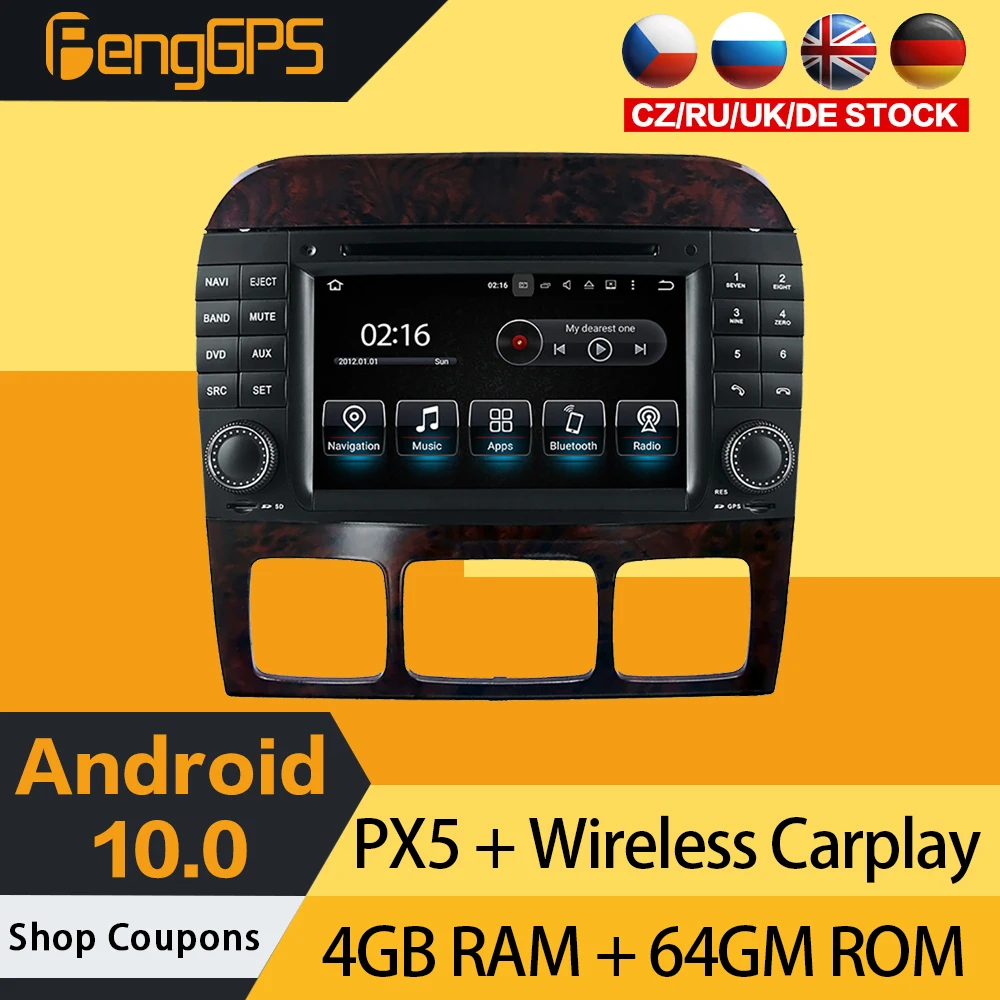 

CD DVD-плеер для Mercedes Benz S W220 1998-2005 Android Радио Мультимедийный сенсорный экран GPS-навигация головное устройство стерео Carplay PX5