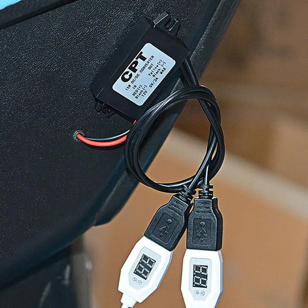

DC-DC Converter Module 12V Naar 5V 3A 15W Dubbele Usb Step Down Power Output Adapter Auto Oppotten waterdichte Voeding Module