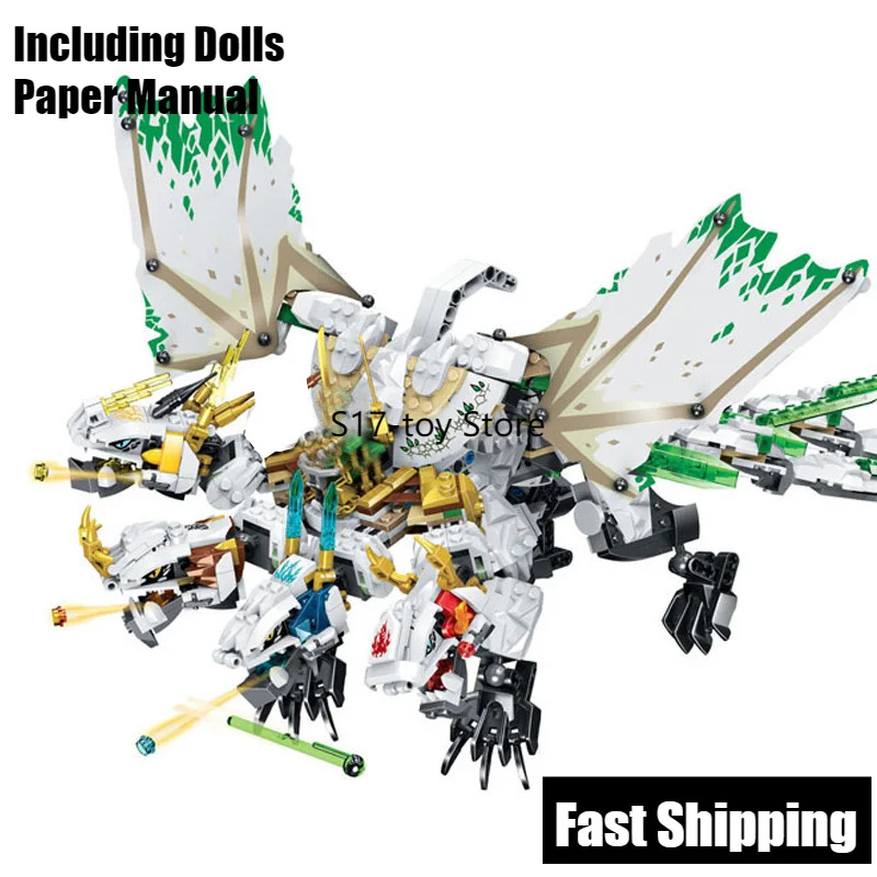 1100 шт. ниндзя с бесплатной доставкой ультра дракон строительные блоки маленького