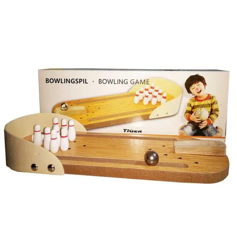 

New Wooden Mini Desktop Bowling Game Toy Set Fun Indoor Parent-Child Interactive Table Game House Sport Game Kids Toy Gift
