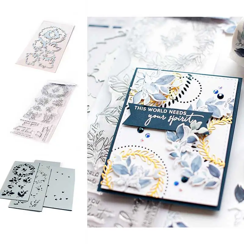 

Wreath Letters METAL Cutting Dies Stencils Silicone Stamps Scrapbooking Make Photo Album Card DIY Paper Embossing Craft Supplies