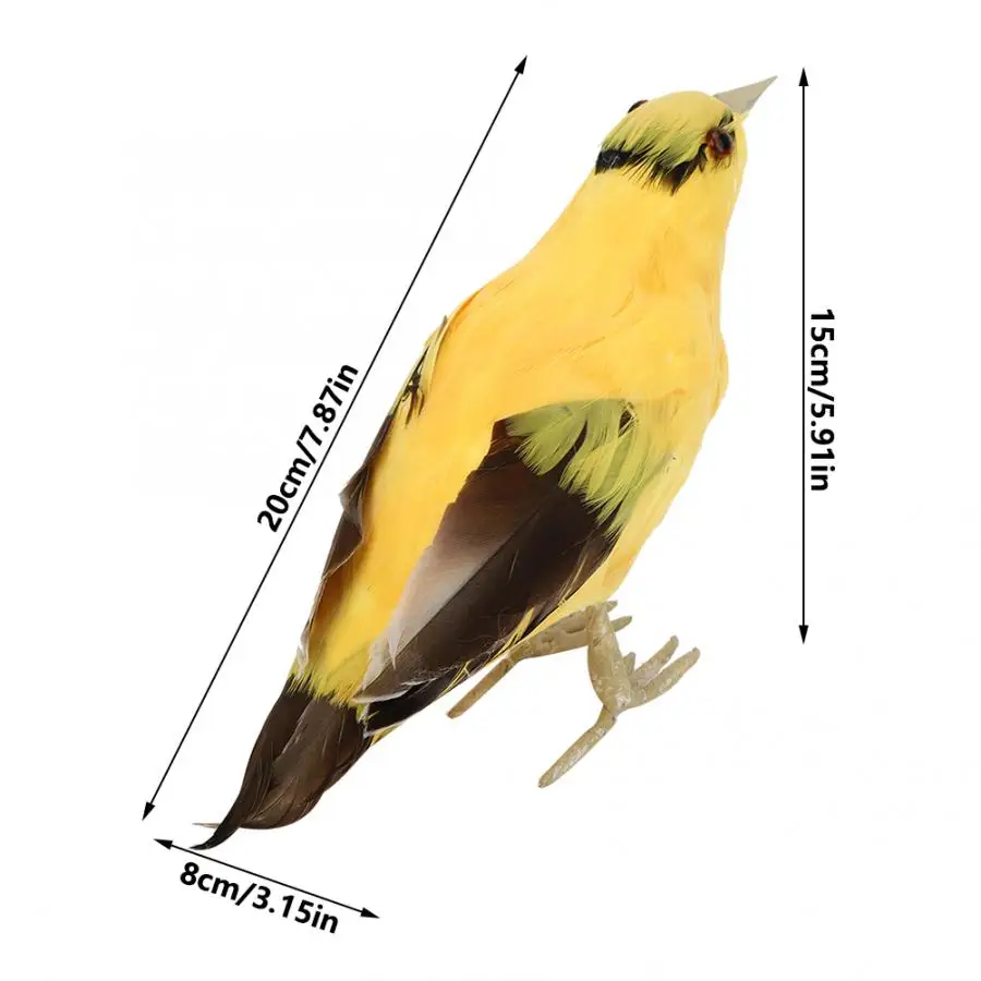 Garden Artificial Feathered Animal Ornament Simulation Oriole Bird Model Art Outdoor Decor Molds for Statues | Дом и сад