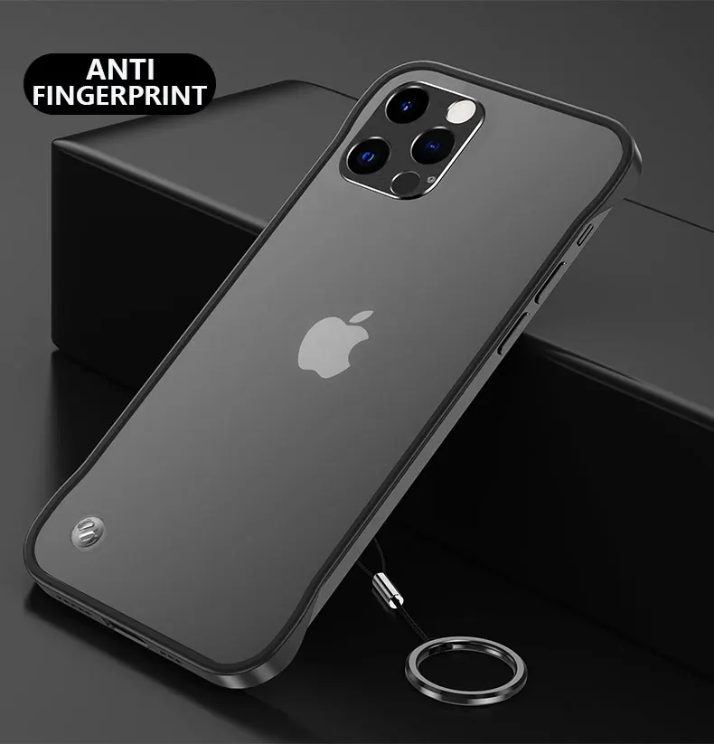 

Luxury Ring Phone Case for iphone 13 Pro Translucent Cover for iphone 13 Mini Max Frosted Plastic Cases Frameless Funda Cuque