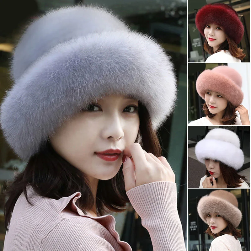 

Faux Fur Trimmed Winter Fashion Hat for Women Fashionable Outdoor Warm Hats Christmas Gift SUB Sale