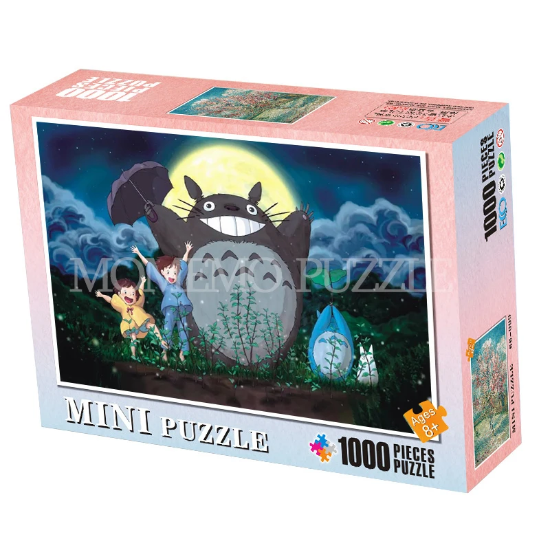 mini puzzle 1000 MOMEMO Мой сосед Тоторо головоломка игрушки 1000 штук головоломка для взрослых мультфильм аниме деревянные головоломки детские развивающие игрушки - Цвет: mini puzzle 1000