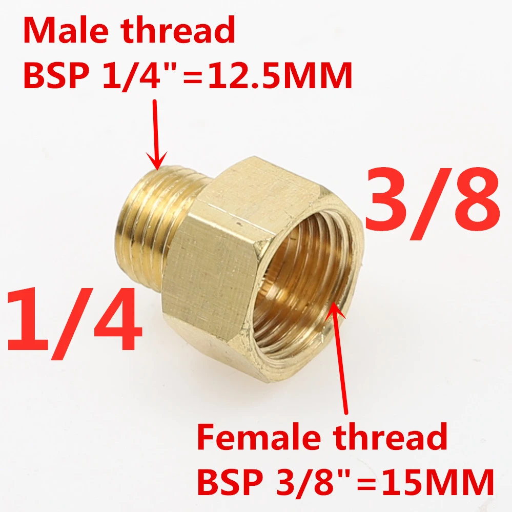 02 M x 03 F 1 шт. медный M/F 1/", 1/4", 3/", 1/2" 3/" BSP Мужской на женский резьбовой латунный адаптер муфты латунный фитинг для труб - Цвет: 02 M x 03 F