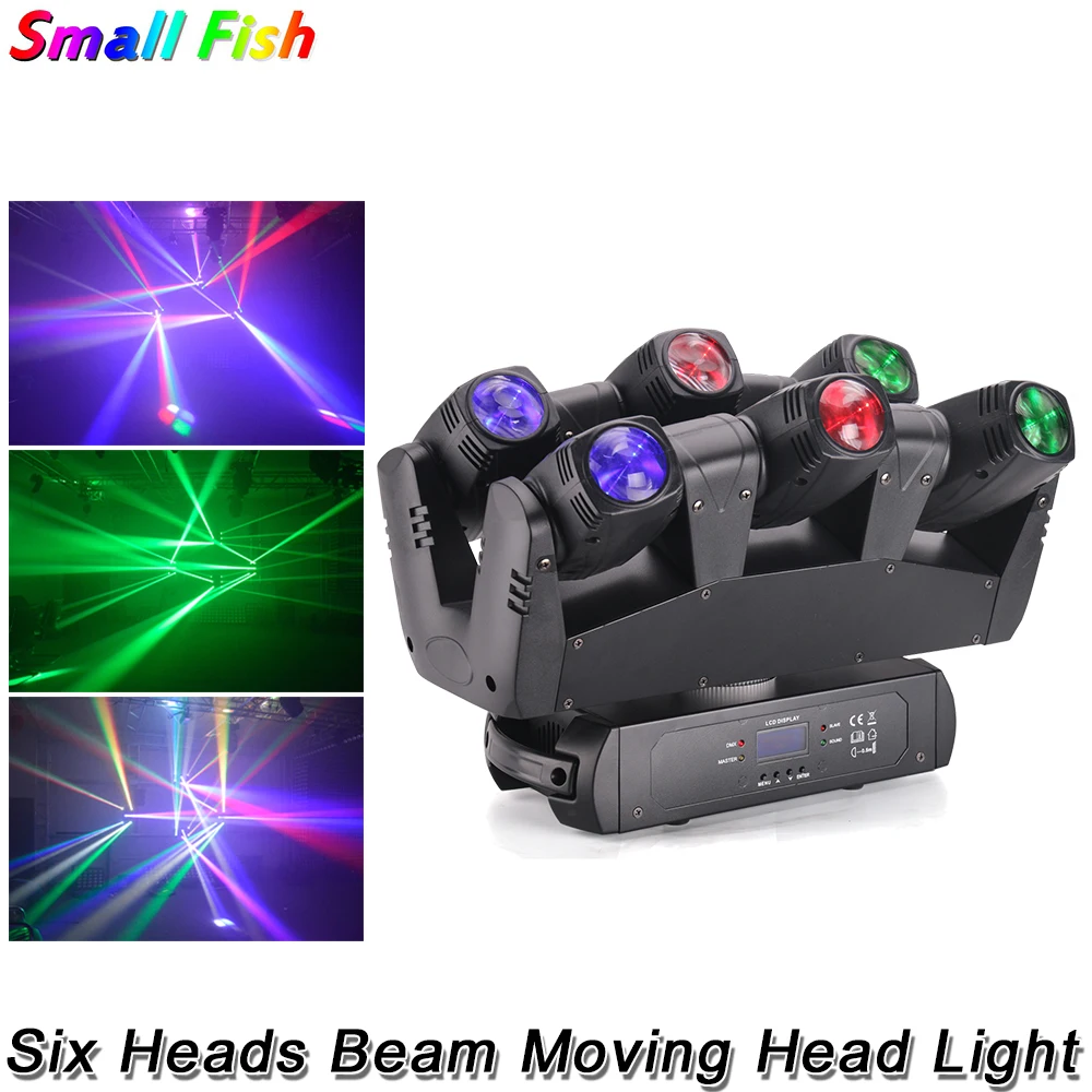 

Новинка, 6x10 Вт, RGBW, 4 в 1, светодиоды s с шестью головками, движущаяся головка, высокомощный светодиодный диско-светильник для танцев, вечеринок, клубов, DJ-баров