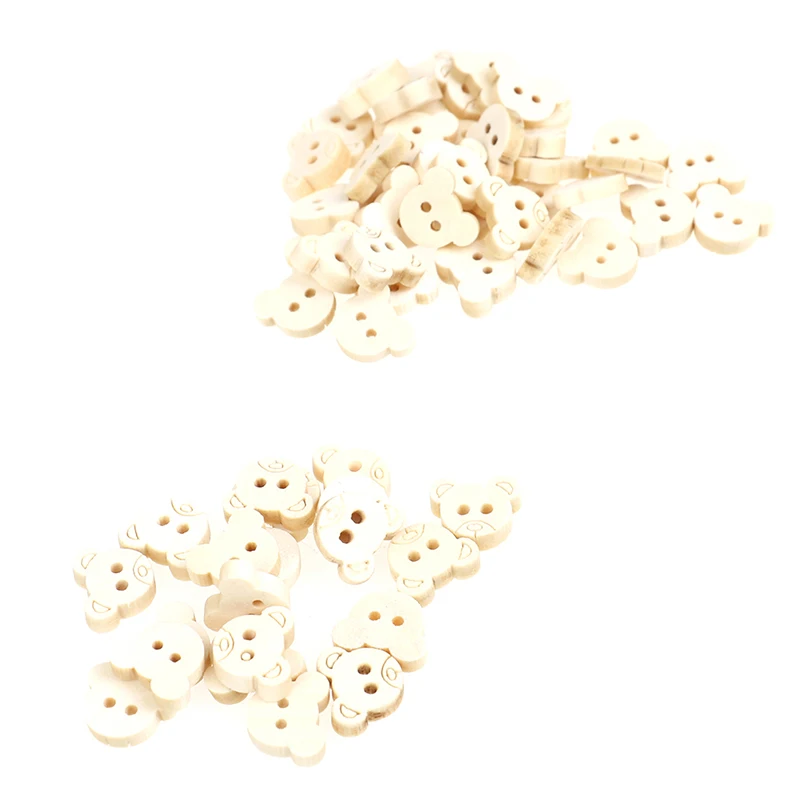 20 шт/40 шт. Подвески медведь 2 отверстия деревянные пуговицы для шитья детей 13x11