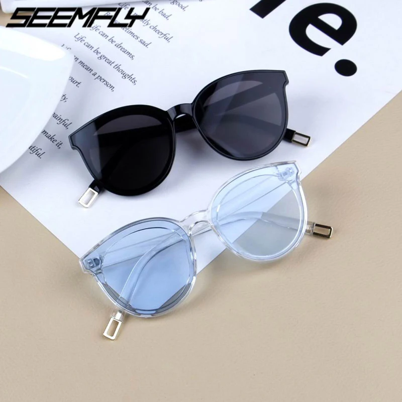 Очки солнцезащитные Seemfly Детские гибкие кошачий глаз для девочек с защитой UV400