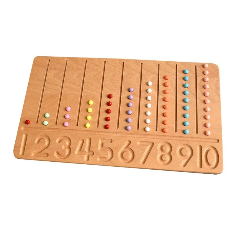 

Wooden Montessori Children's Educational Teaching Aids Beech Counting 1-10 Digitals Writing Board Game Toys for Baby 3 Year Gift