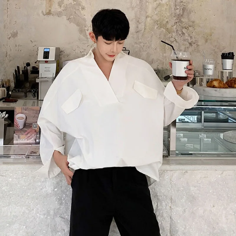 Мужские рубашки для манги повседневные мужские винтажная модная уличная одежда