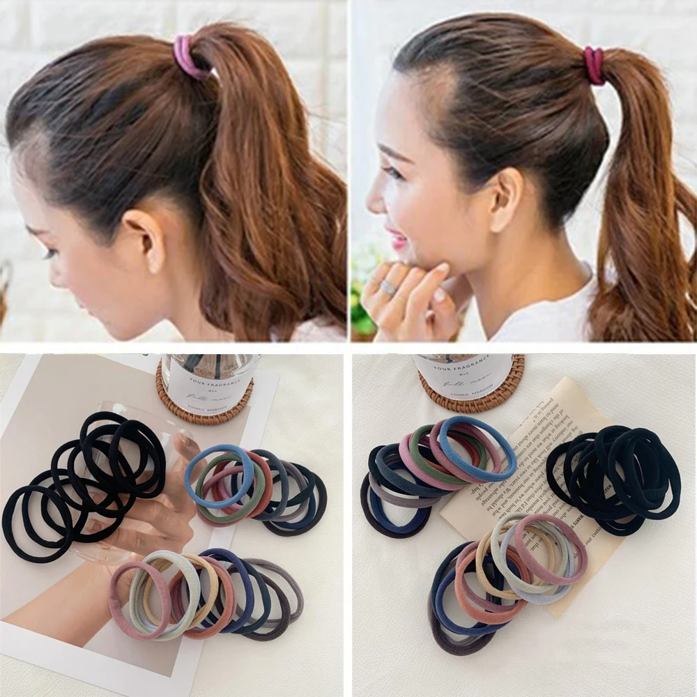 

10 шт./компл. высокоэластичные резинки для волос для женщин и девушек, резинка для хвоста, заколки, аксессуары для волос