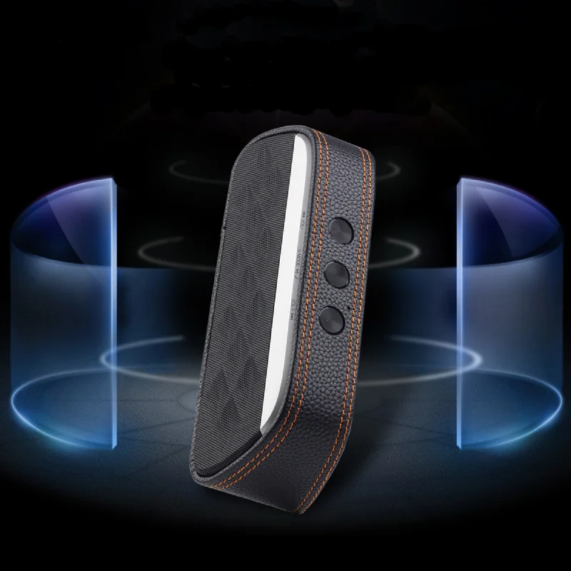 Высококачественный кожаный тканевый Bluetooth динамик для стерео портативный