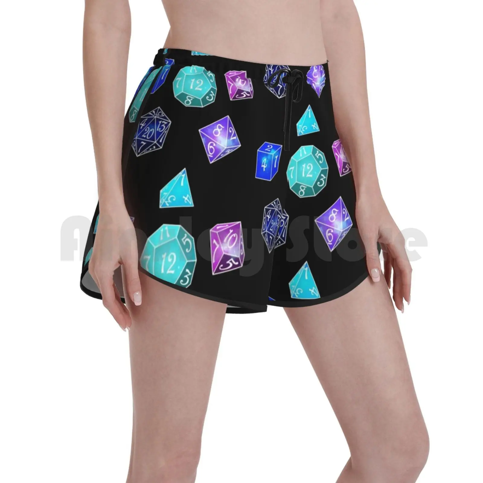 

Neon Dice Swim Shorts Women Beach Shorts Dice Dnd D20 D12 D10 D8 D6 D4 Rpg Roleplaying Steampunk Games Gaming Game