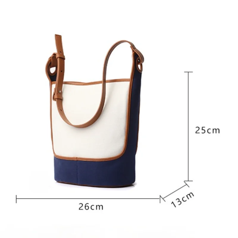 

2021 New Fashion Simple Genuine Leather Shoulder Bag for Women Ladies Niche Design Magnetic Buckle Portable Bucket Shopping Bag
