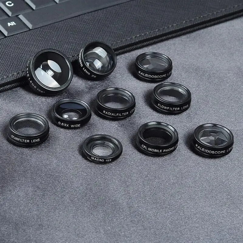 Профессиональный комплект объективов 10 в 1 для камеры телефона широкоугольный