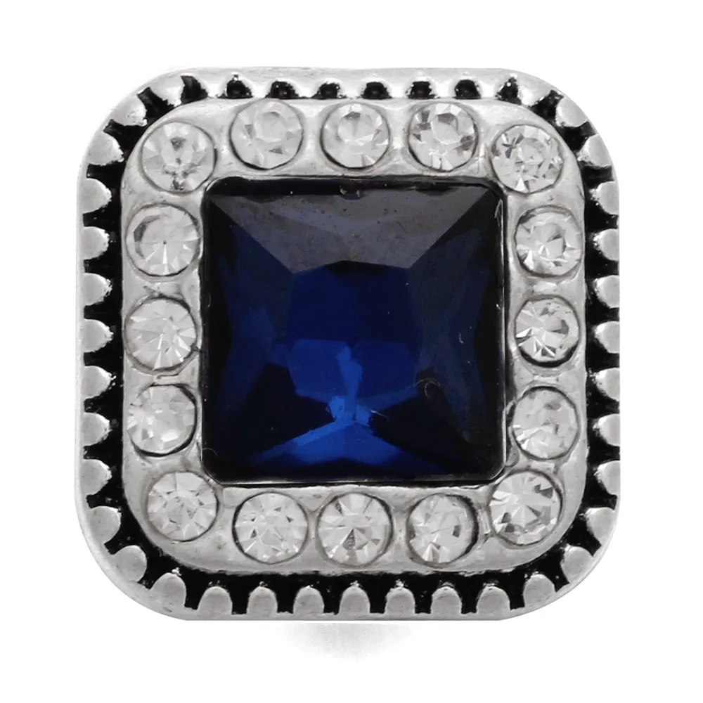 6 шт./лот ювелирные изделия квадратные кнопки со стразами подходят для 18 мм