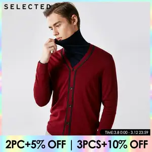 Выбранный шерстяной зимний мужской вязаный кардиган свитер с длинным рукавом  419124529