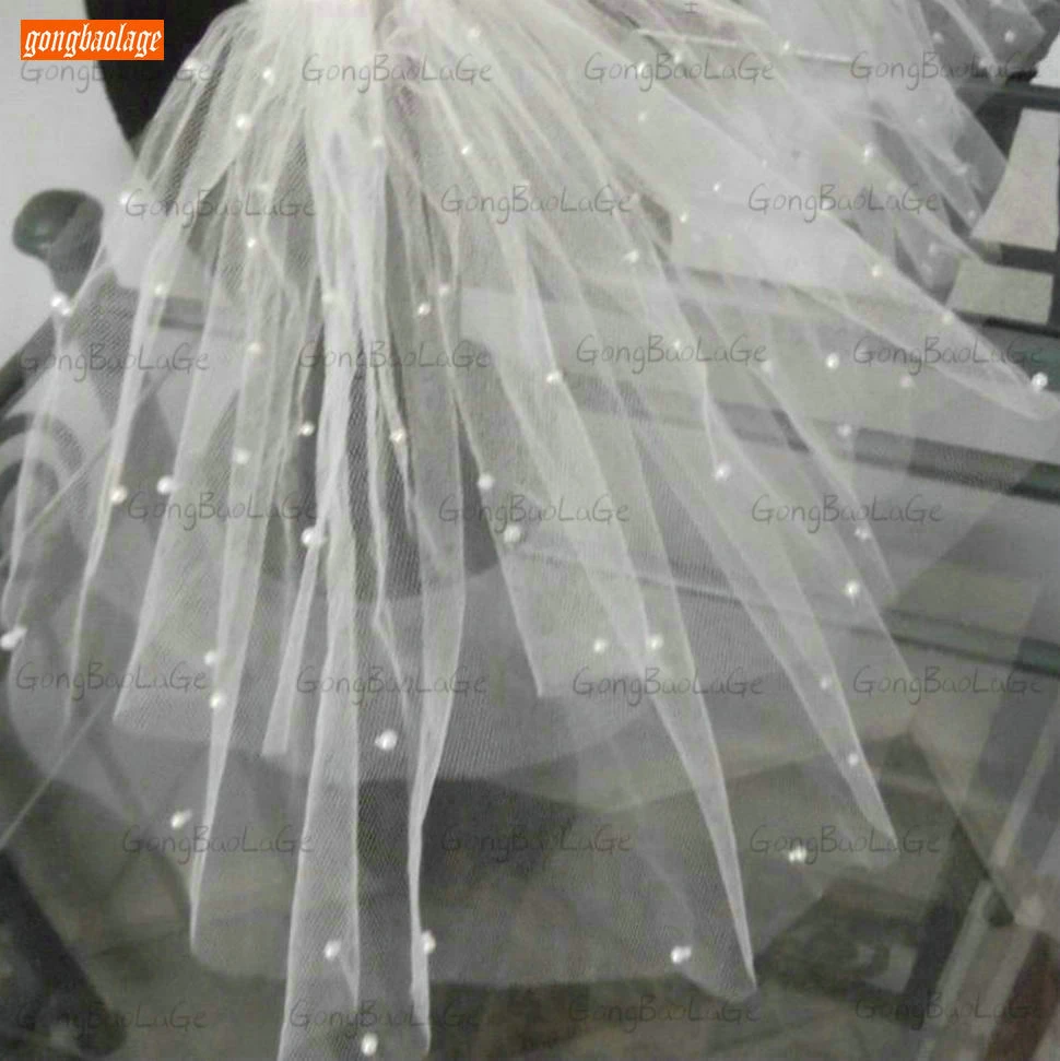 Белая свадебная фата 2021 метра длиной жемчужная мягкая с гребнем двухслойная