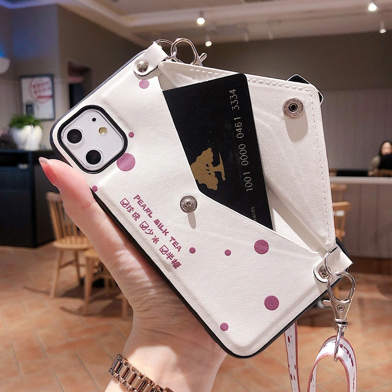 Модный мультяшный чехол-кошелек через плечо для телефона iPhone 11Pro MAX SE XR 7 8 6 Plus