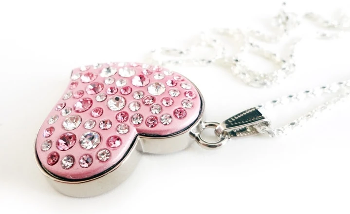 Ювелирное изделие сердце Cle USB 2 0 карта памяти Флеш накопитель 1 ТБ розовый флешки