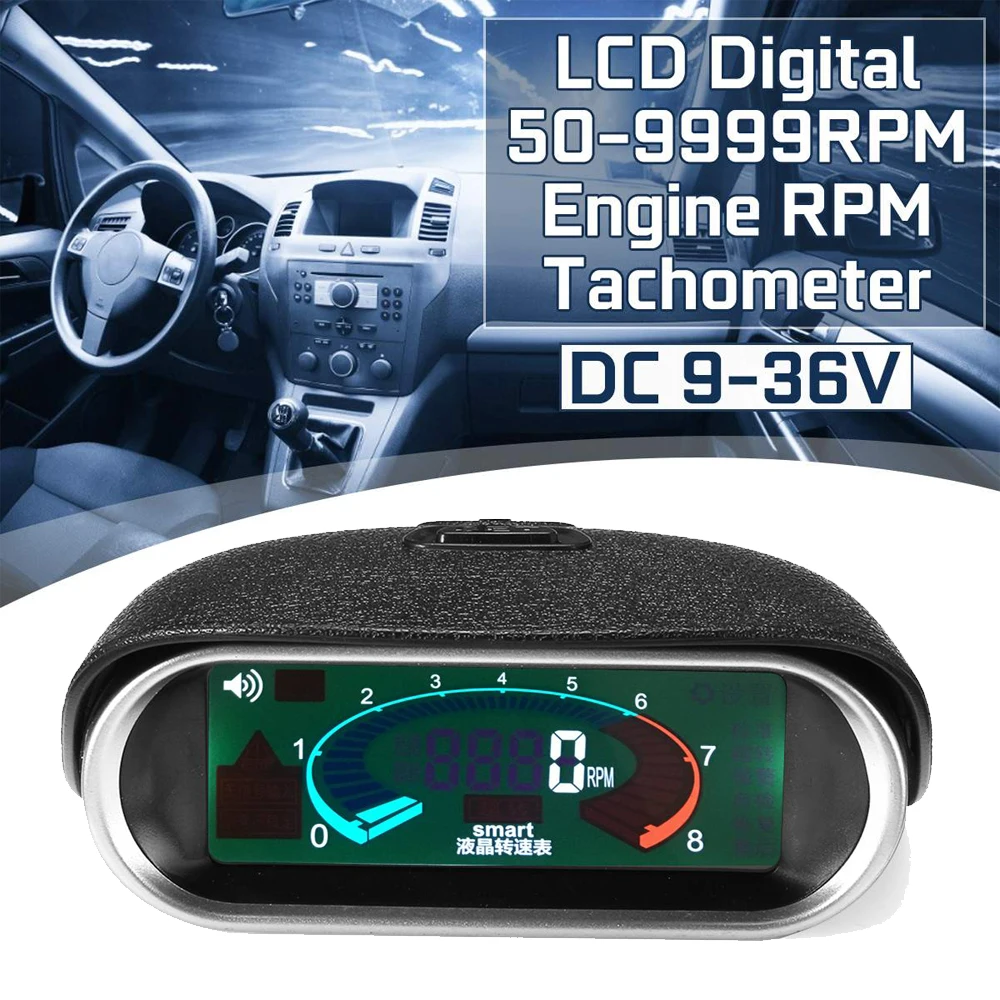 Автомобильный Универсальный ЖК Тахометр цифровой тахометр двигателя манометр