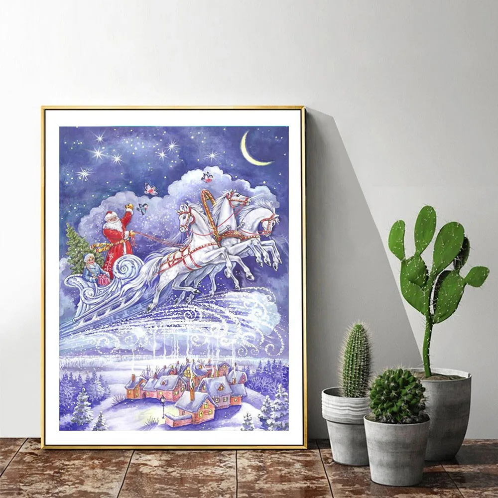 

Набор для творчества с рождественским Санта-Клаусом 5d, алмазная живопись, полноразмерная Алмазная вышивка, зимний подарок ручной работы, ук...