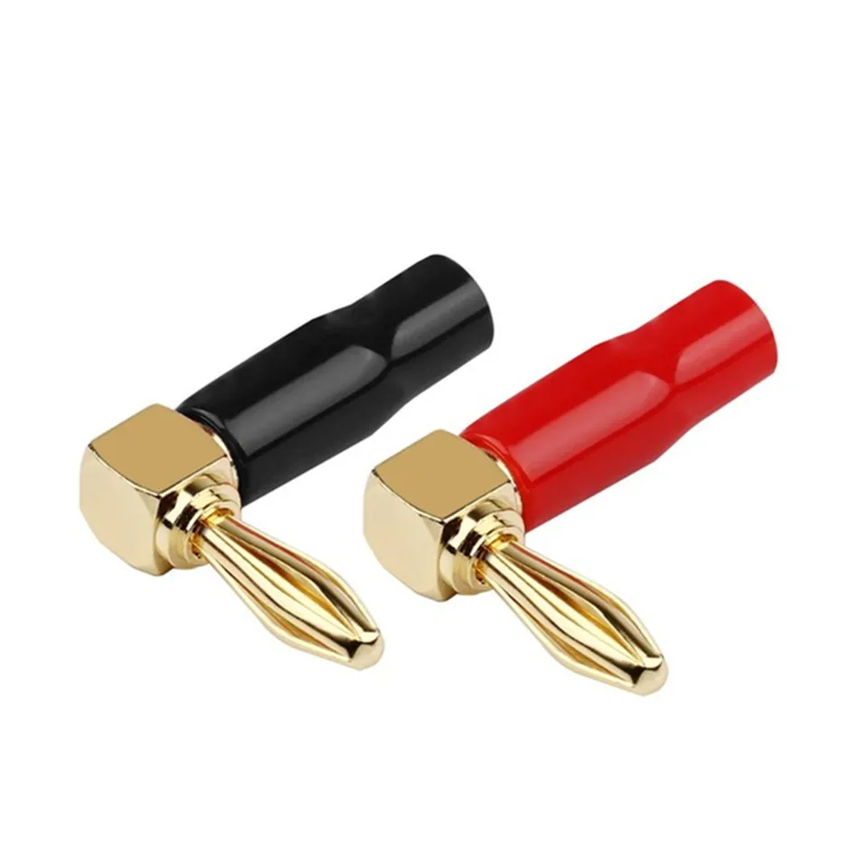 Разъемы типа банан под прямым углом аудиоадаптер с позолоченным разъемом 90
