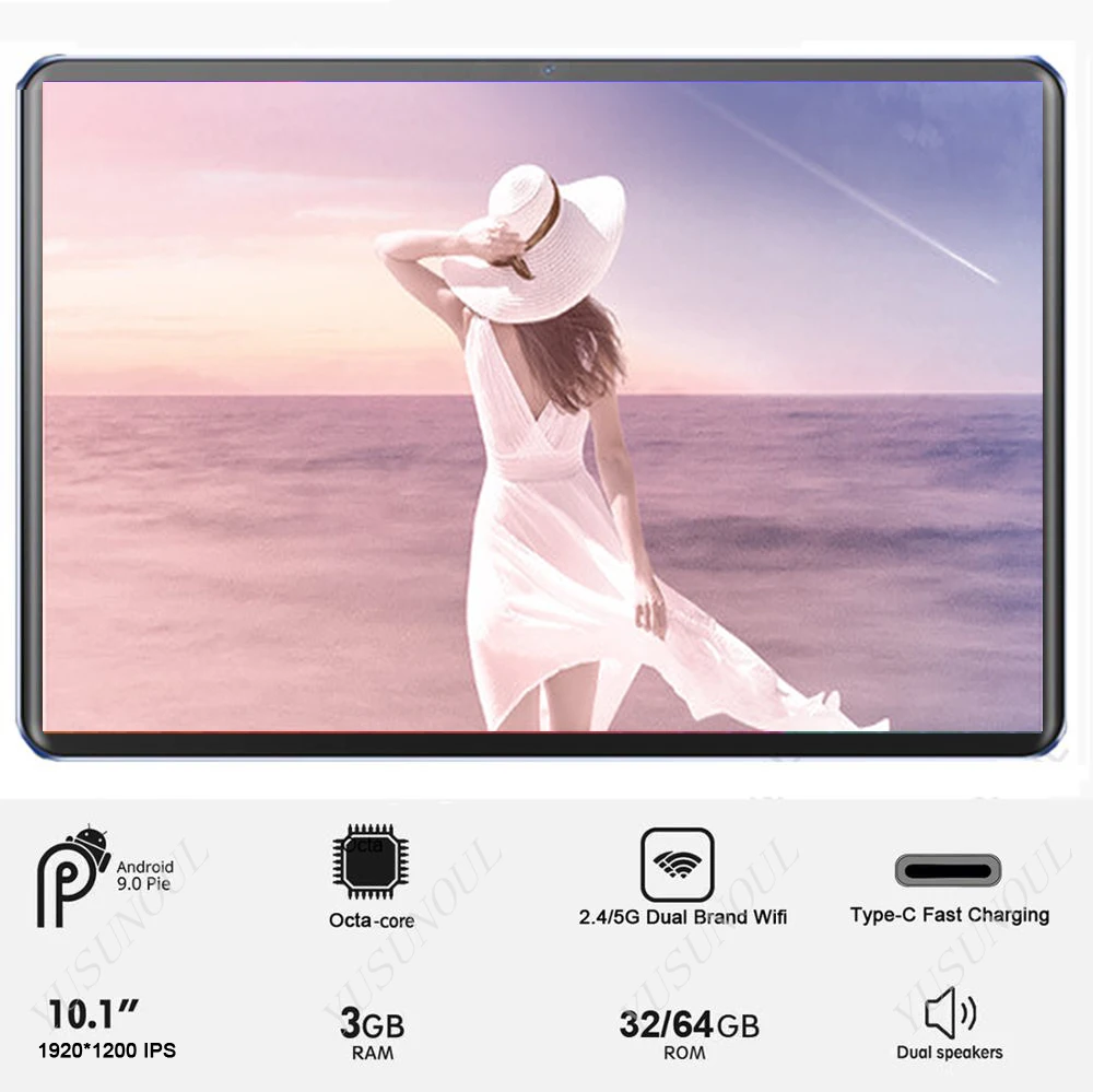 Планшет 10 дюймов 3 + 32/64 ГБ 4G LTE 5G Wi-Fi 8-ядерный GPS планшет на Android 1 дюйма | Компьютеры и