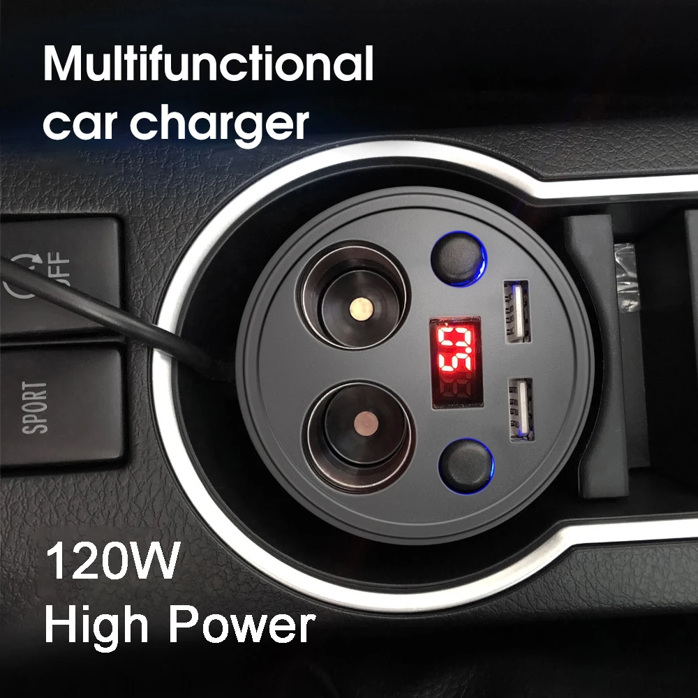 Разветвитель автомобильного прикуривателя 120 Вт 12 В|Адаптер питания| |