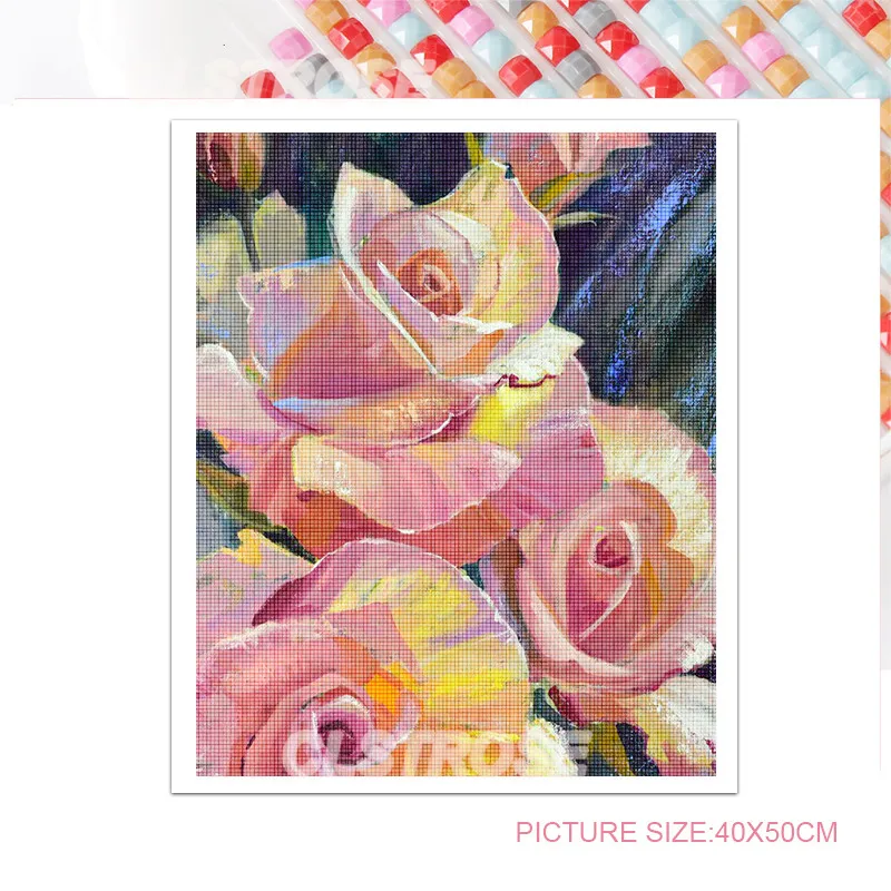 

Flower Diamond Painting Full Diamond Square Round 5D Diy Gift Painting White Daisy and Pink Oil Painting Home Decoration Cross