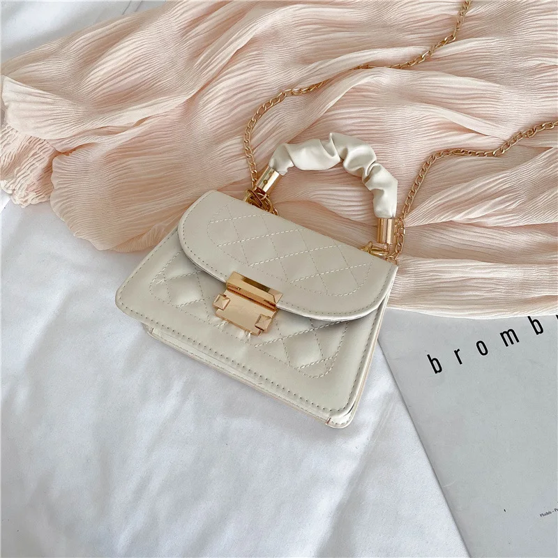 

Shoulder Bag 2021 Trend Women Designer Embroidered Diamond Grid Leather Cross Body All-match Fashion Chain Small Square Bags