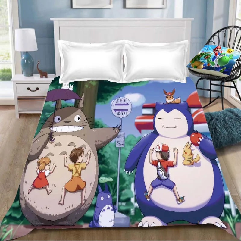 10 Тоторо аниме печать простыня Vegeta Хаяо Миядзаки Tonari No Totoro детская комната Простыня Постельное белье(без наволочки - Цвет: 10