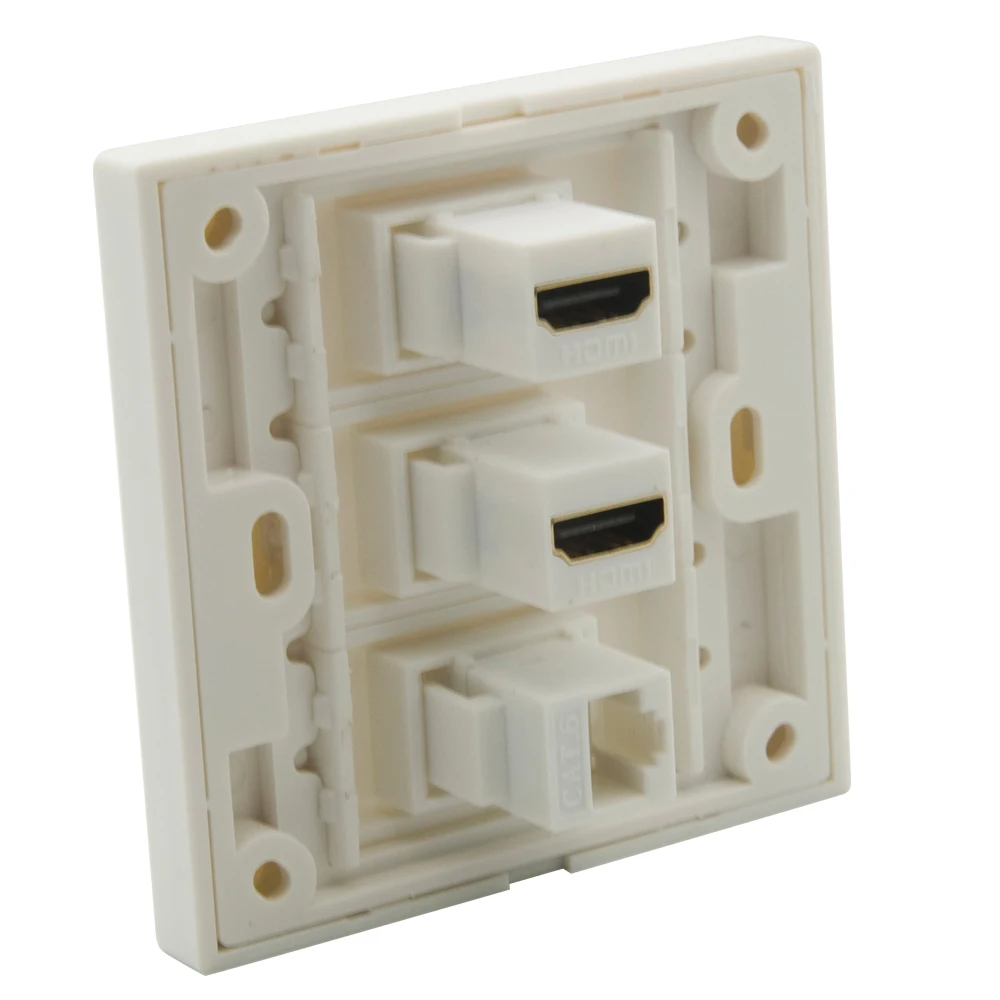 Тип ЕС 86 2 порта s HDMI V2.0 1 Порт CAT6 RJ45 розетка к розетке настенная пластина |